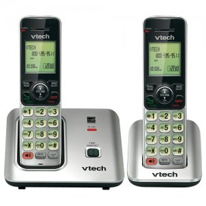 Vtech 2 Handset Cordless Phone with Caller ID/Call Waiting, CS6619-2