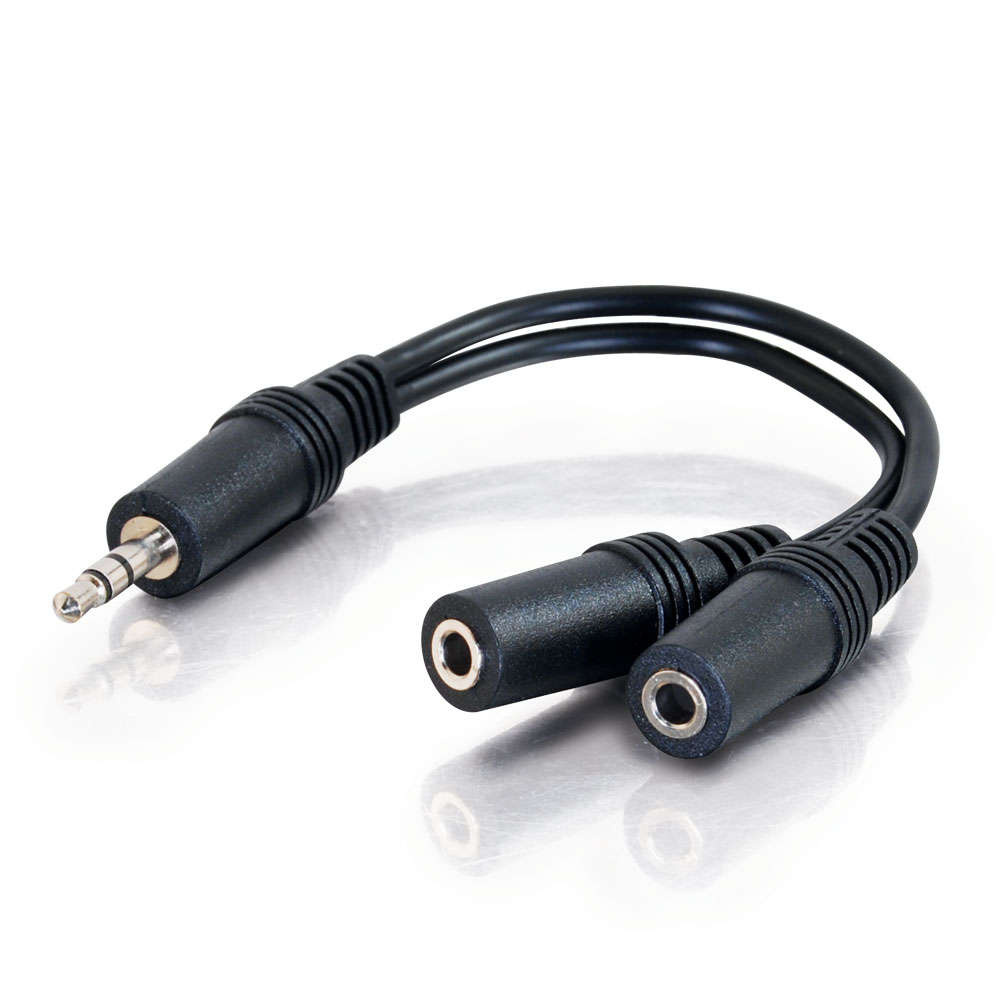3.5mm Stereo to Two 3.5mm Female Y-Cable .5Ft