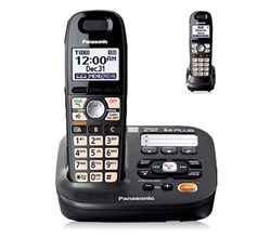Panasonic Digital Cordless Answering System with 2 Handsets Titanium Black New
