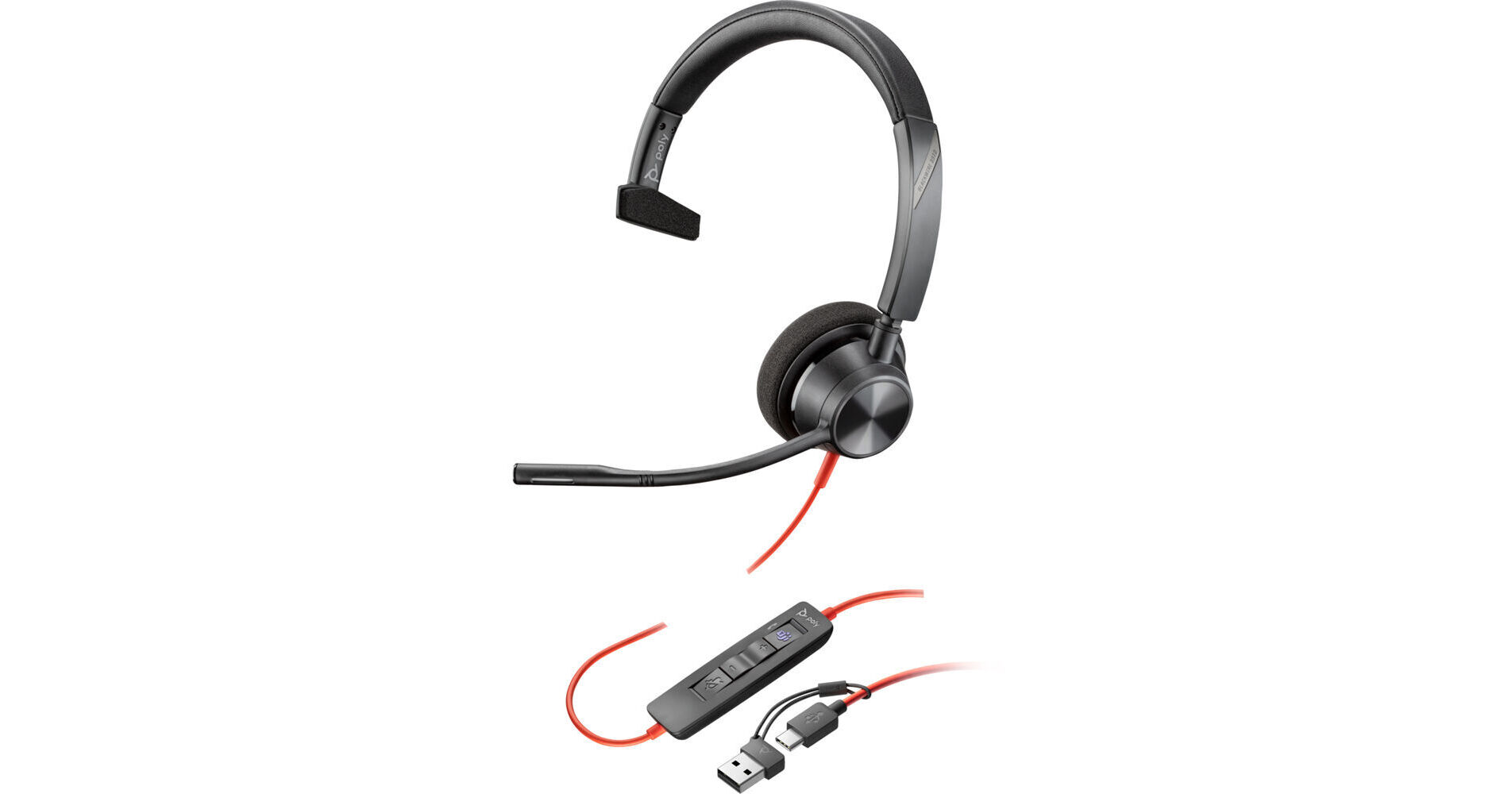Poly Blackwire BW3310 Monaural USB Headset