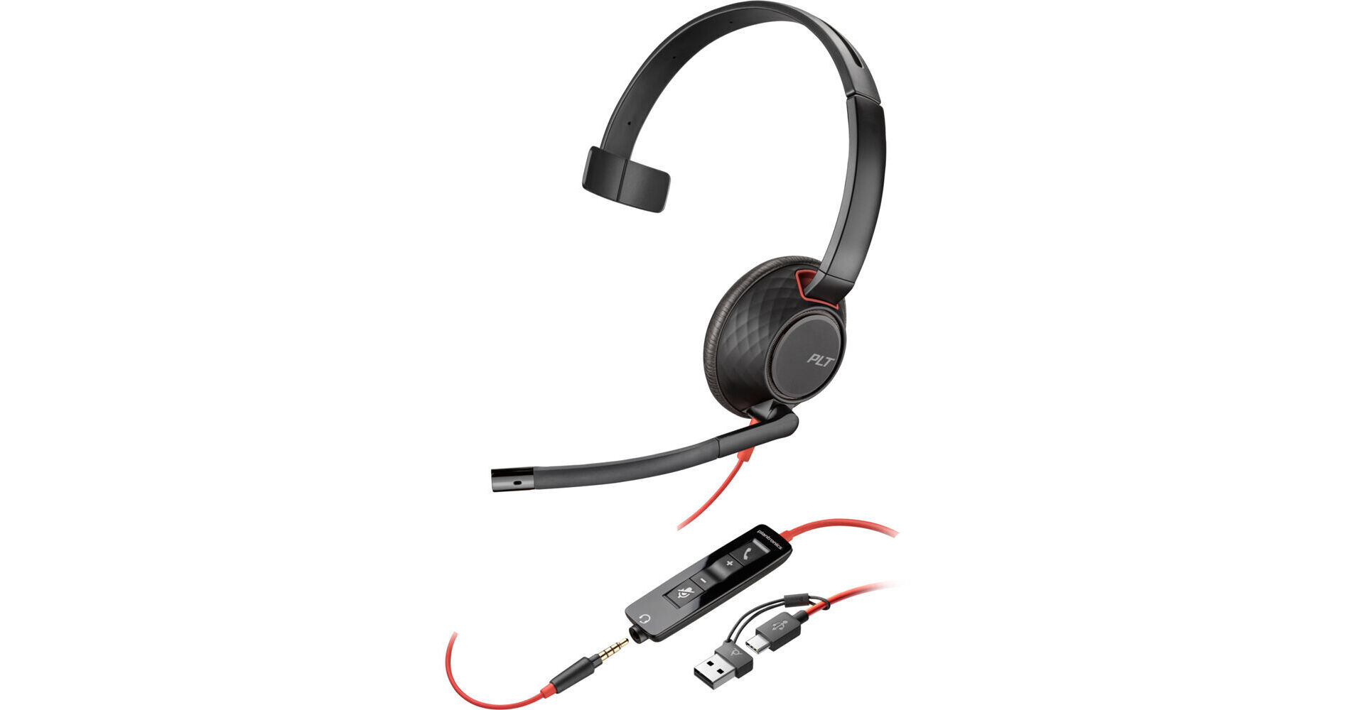 Poly Blackwire 5210 USB & 3.5mm Corded Monaural UC Headset