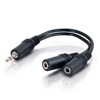 3.5mm Stereo to Two 3.5mm Female Y-Cable .5Ft