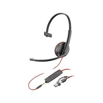 Poly Blackwire 3215 Corded Monaural USB & 3.5mm UC Monaural Headset