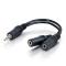 3.5mm Stereo to Two 3.5mm Female Y-Cable .5Ft