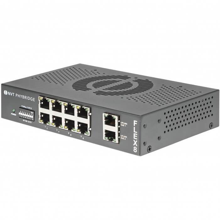 NVT Phybridge NV-FLX-08-RL 8 Port PoE + Unmanaged Switch