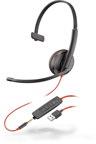 Poly Blackwire 3215 Corded Monaural USB & 3.5mm UC Monaural Headset