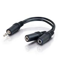 3.5mm Stereo to Two 3.5mm Female Y-Cable .5Ft